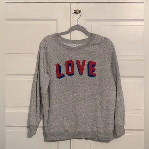 Old Navy grey crewneck with “Love” design | Size Small girls